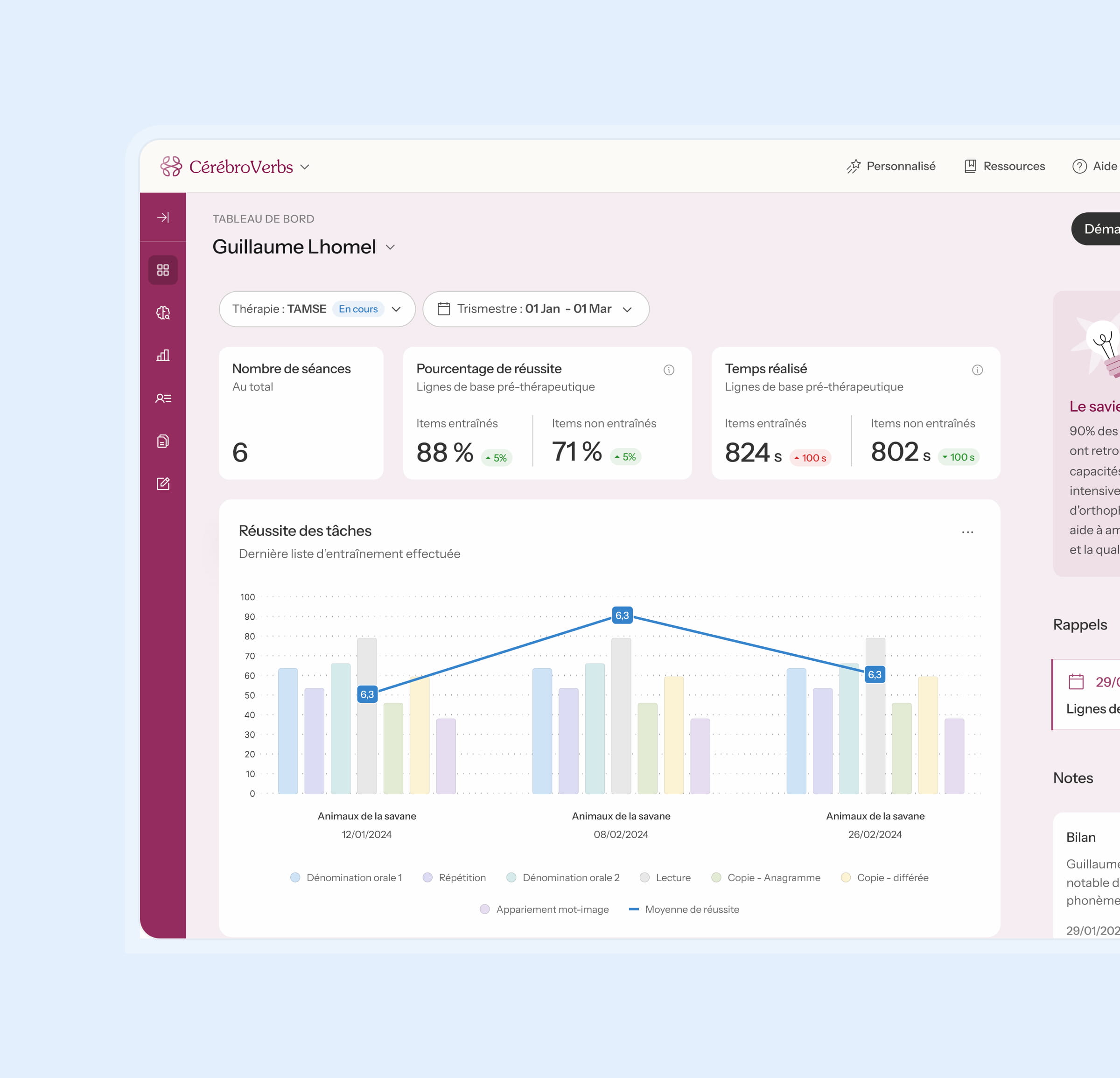 Exemple d'interface SaaS intuitive