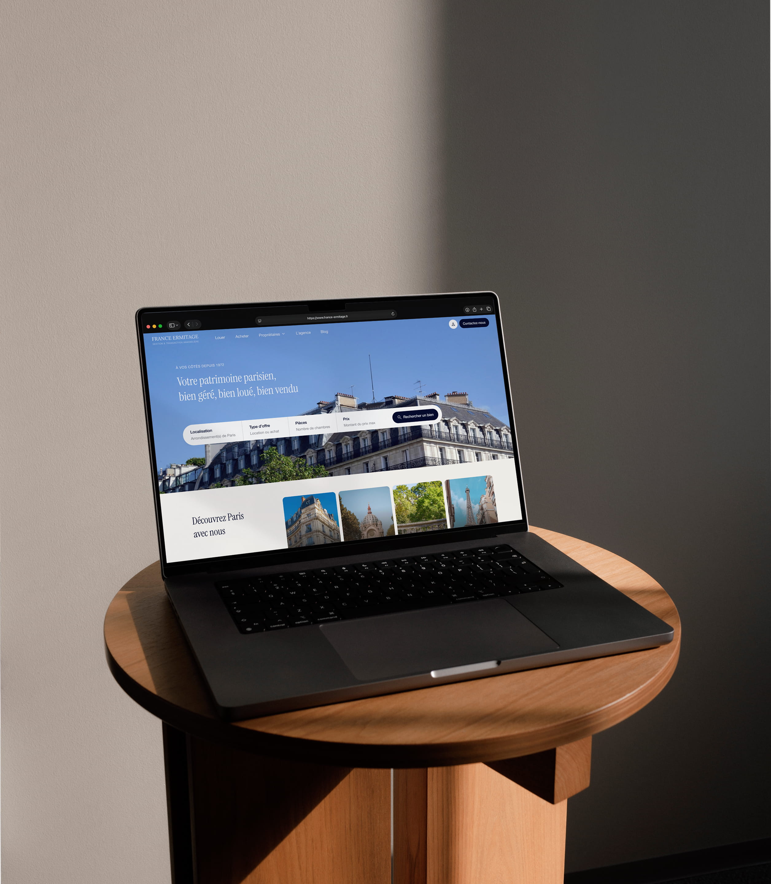 Aperçu du site Asteria Immo sur ordinateur portable