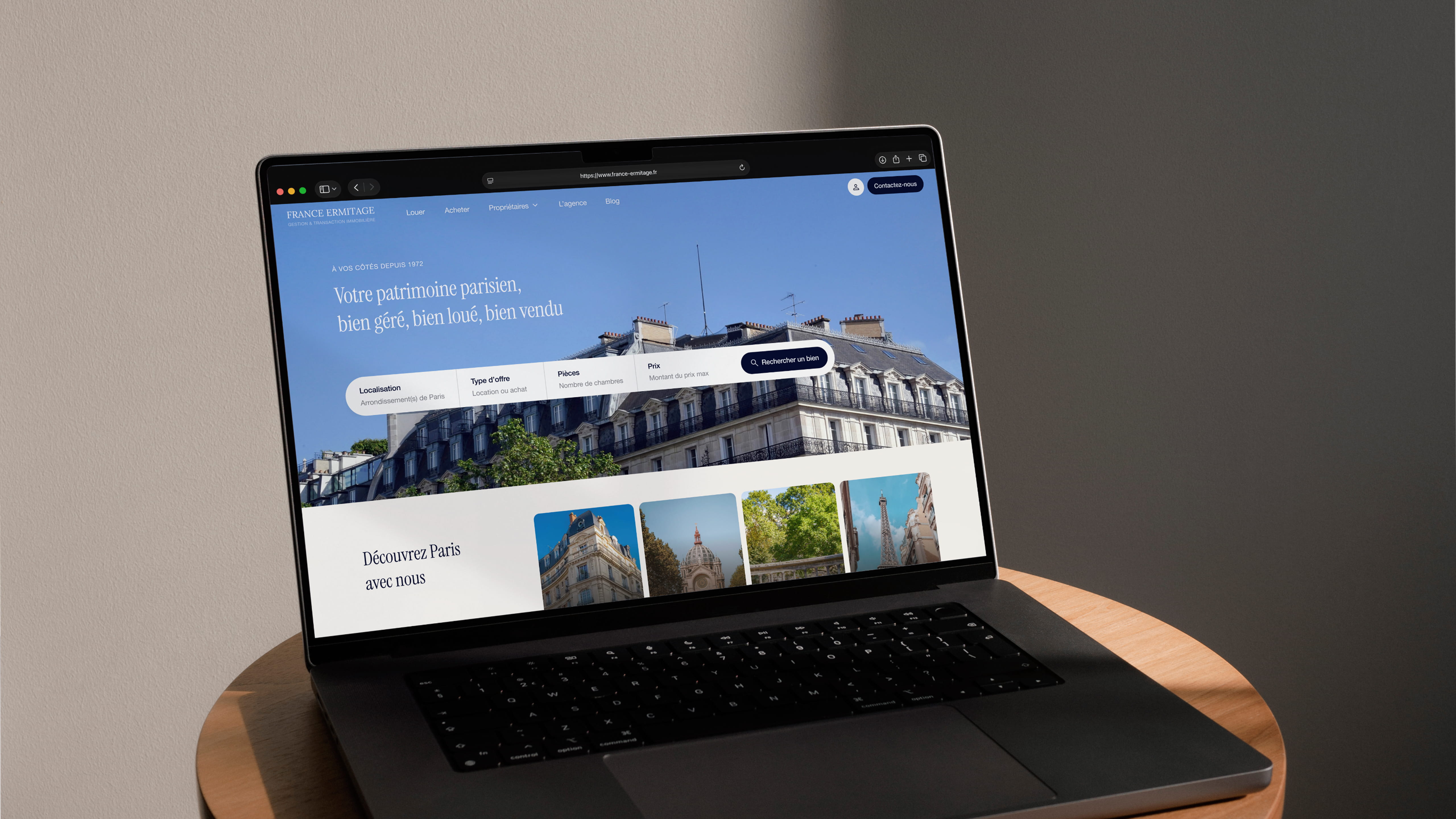 Aperçu du site Asteria Immo sur ordinateur portable